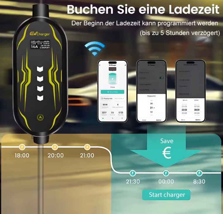 Punjač EV Type 2 -7kW- 32A (monofazni) UKO-UTO WiFi SMART BK - Slika 3