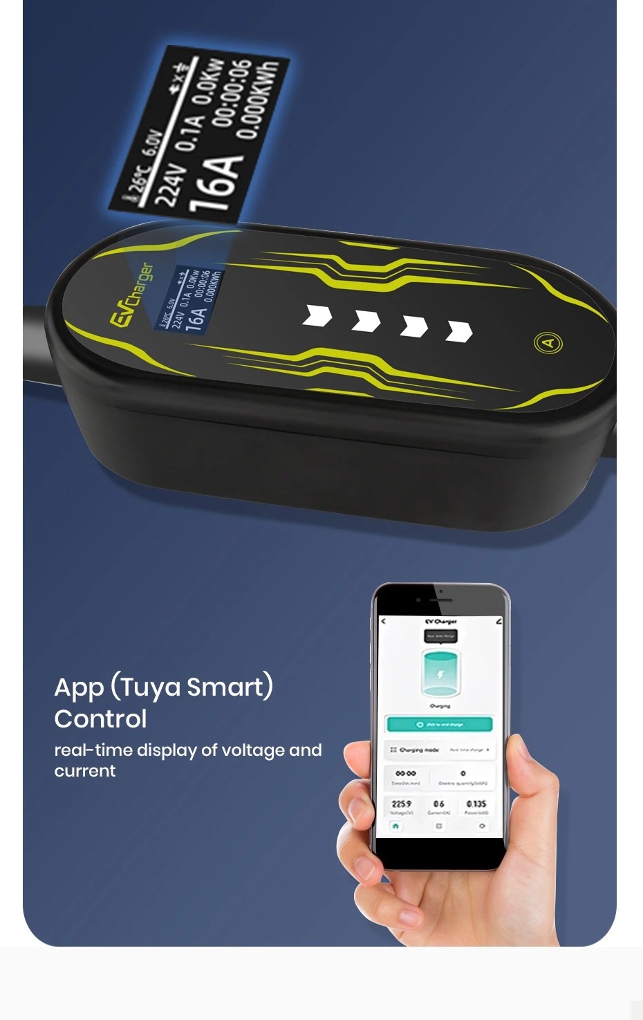 Punjač EV Type 2 -7kW- 32A (monofazni) UKO-UTO WiFi SMART BK - Slika 2