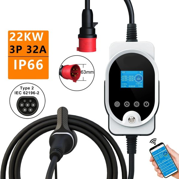 Punjač za EV Type 2 SMART -22kW- 32A  (trofazni) WH14