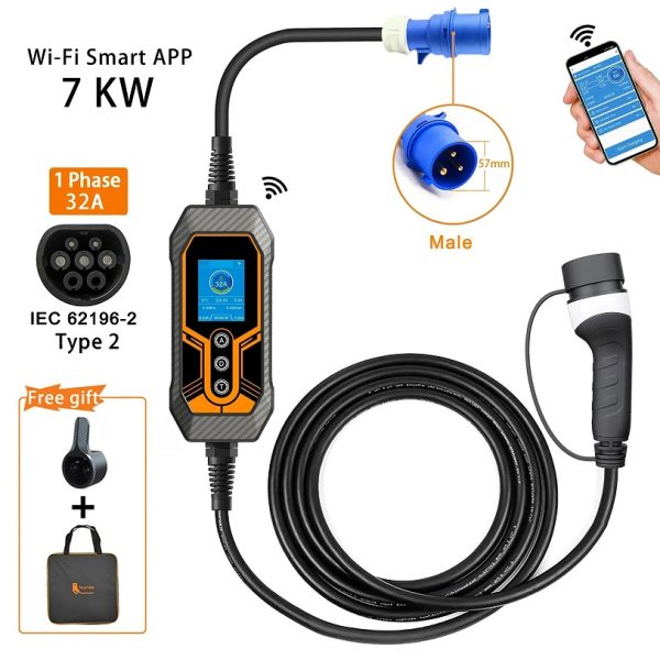 Punjač EV Type 2 -7kW- 32A  (monofazni) UKO-UTO WiFi SMART