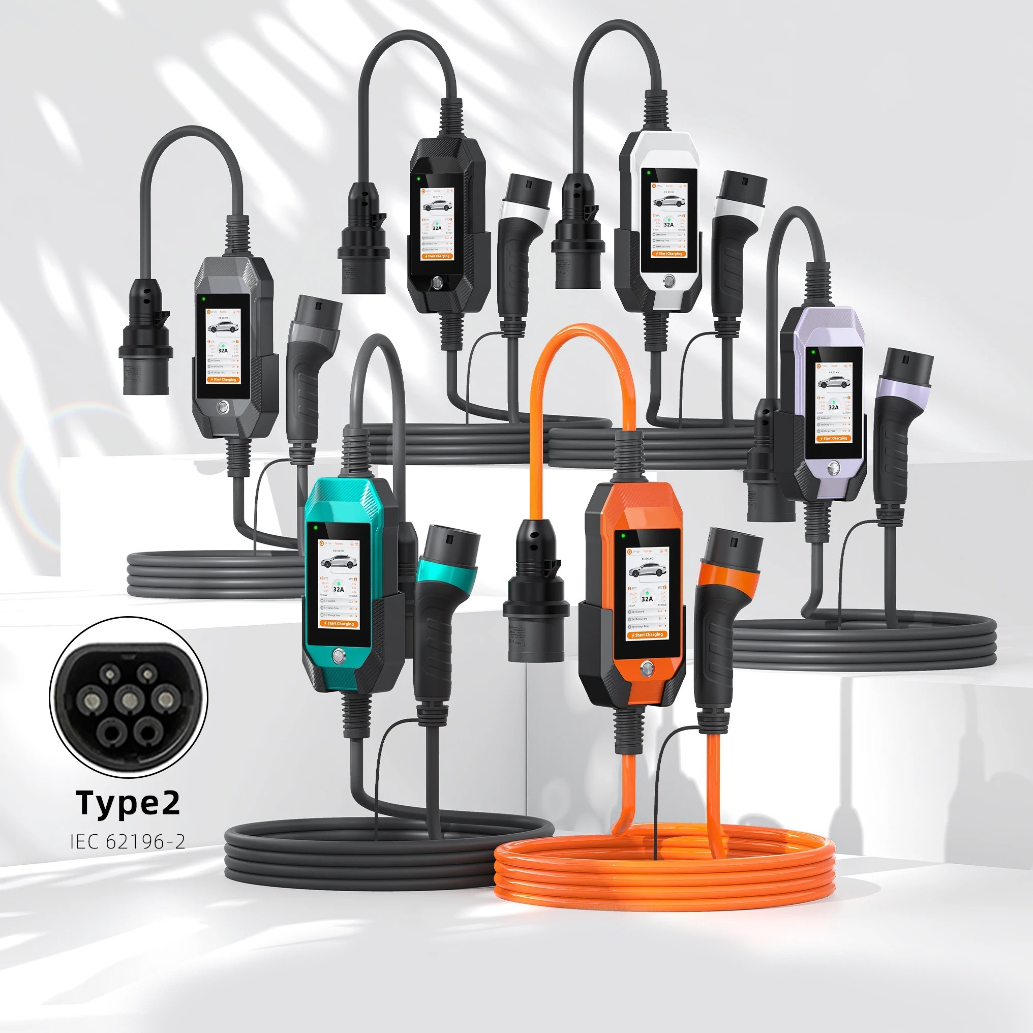 Punjač za EV Type 2 Smart Lion Touch -11kW- 16A (trofazni)